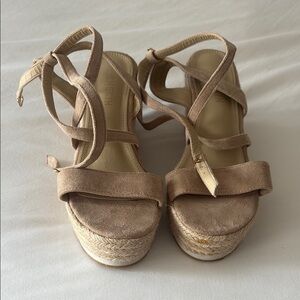 Women's Tan Suede Platform Sandals